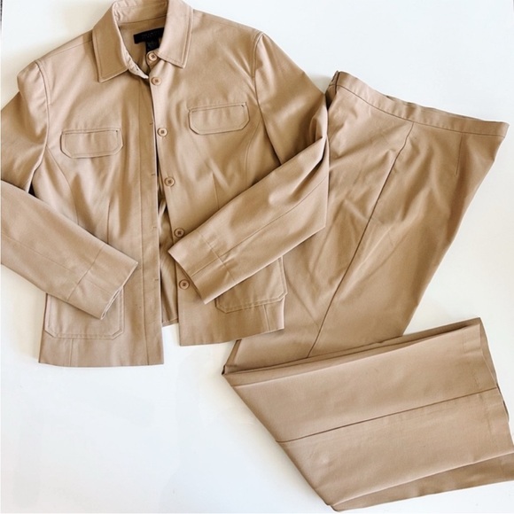 The Limited Stretch Brown Jacket and Pants Set- Size 4 - Picture 1 of 8
